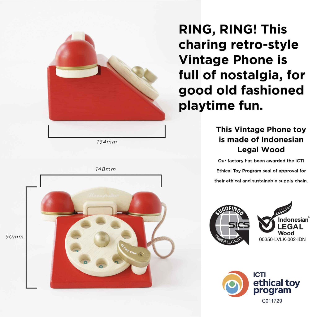 Vintage Wooden Phone - The Well Appointed House