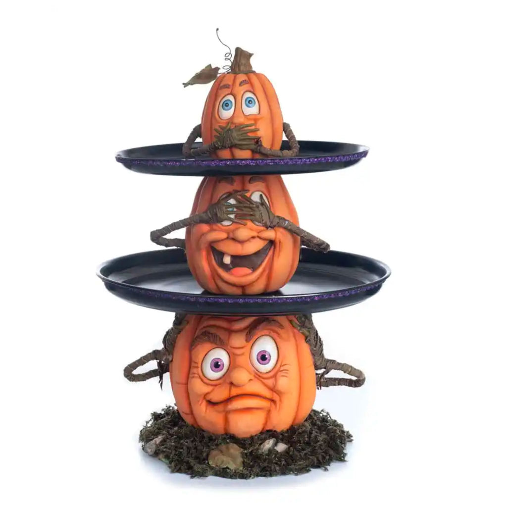 Three Wise Pumpkins Tiered Tray-The Well Appointed House