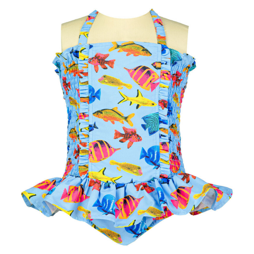 Tropical Fish Ruched Swimsuit - The Well Appointed House