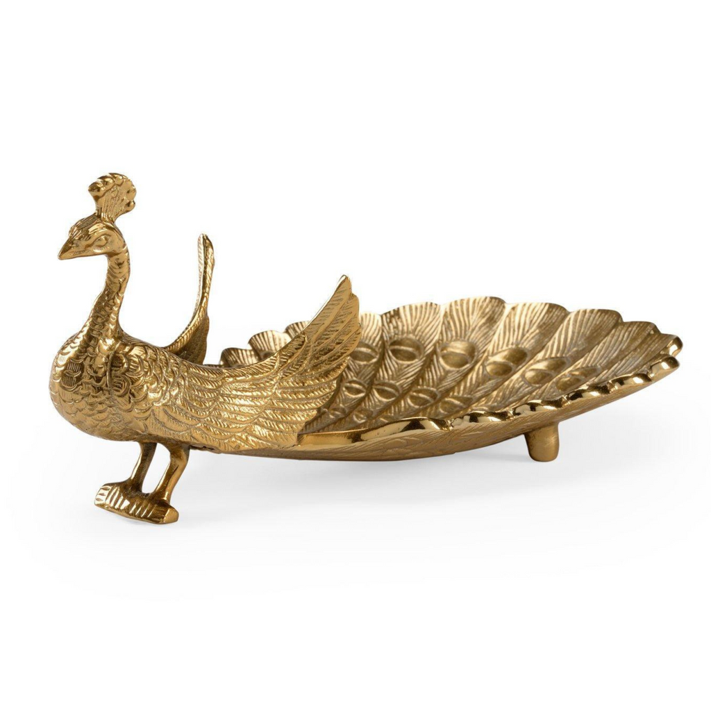 Decorative Brass Peacock Dish - Decorative Objects - The Well Appointed House