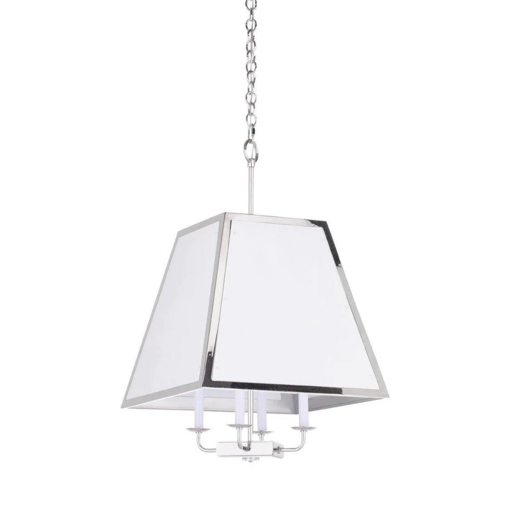 Four Light Polished Nickel Shaded Pendant Light - Chandeliers & Pendants - The Well Appointed House