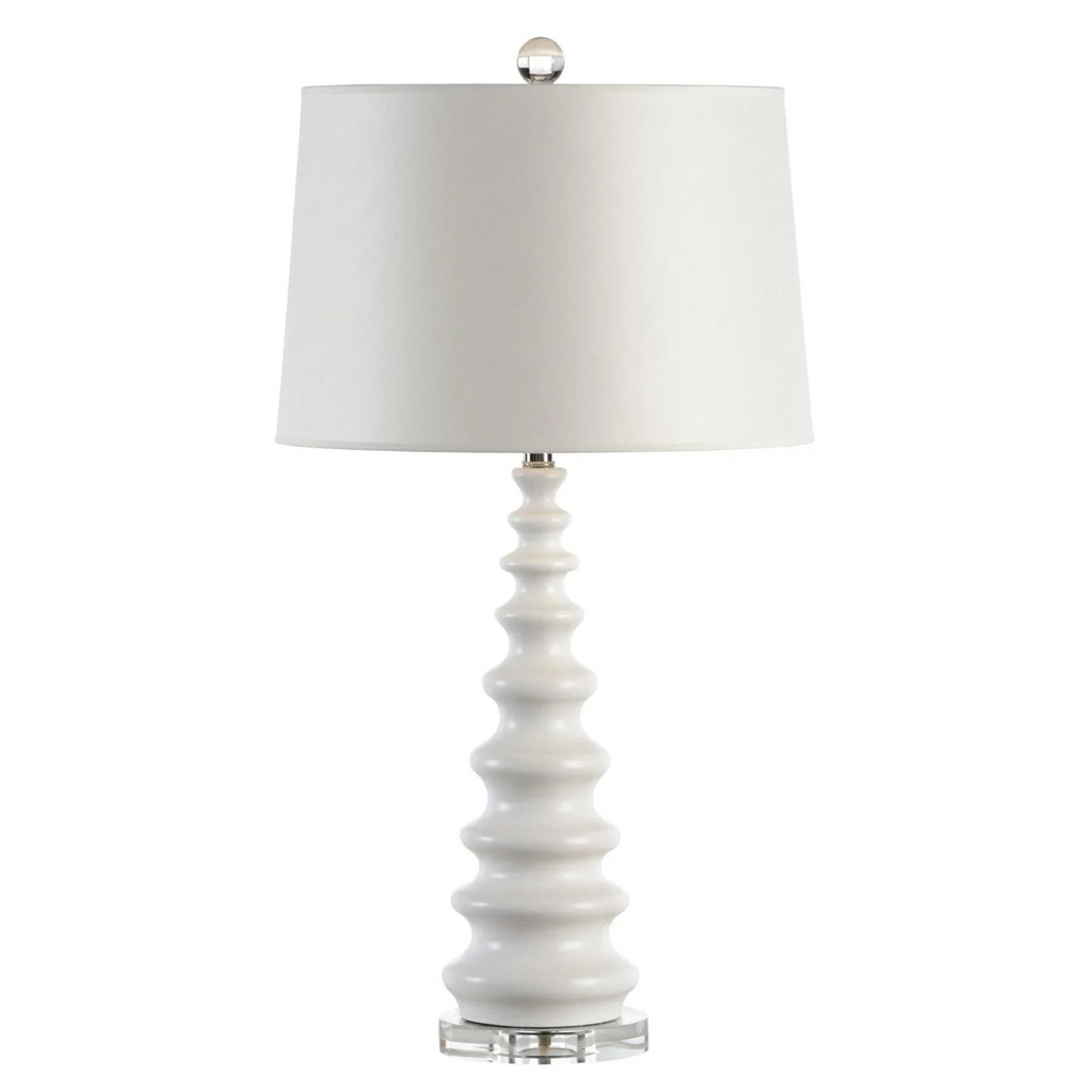 Snow Matte Glaze Ceramic Table Lamp with Shade - The Well Appointed House