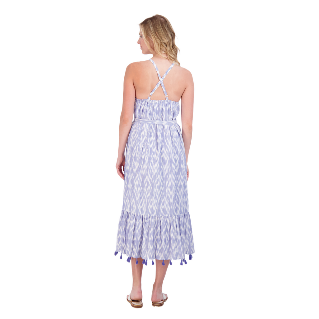 Chantal Women's Sundress Blue Ikat - The Well Appointed House
