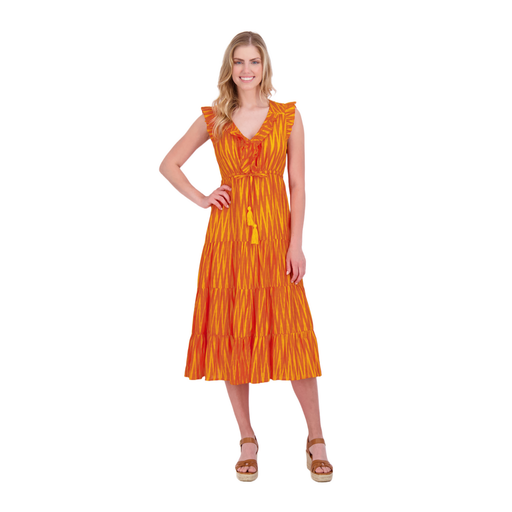 Giselle Women's Maxi Dress Sunset Ikat - The Well Appointed House