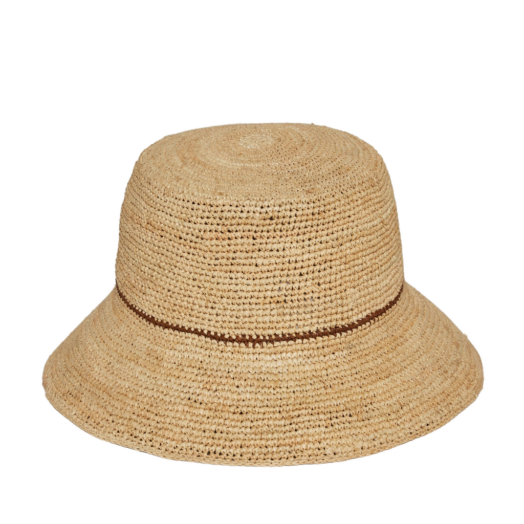 Chic Crochet Bucket Hat- Natural/Tobacco - The Well Appointed House