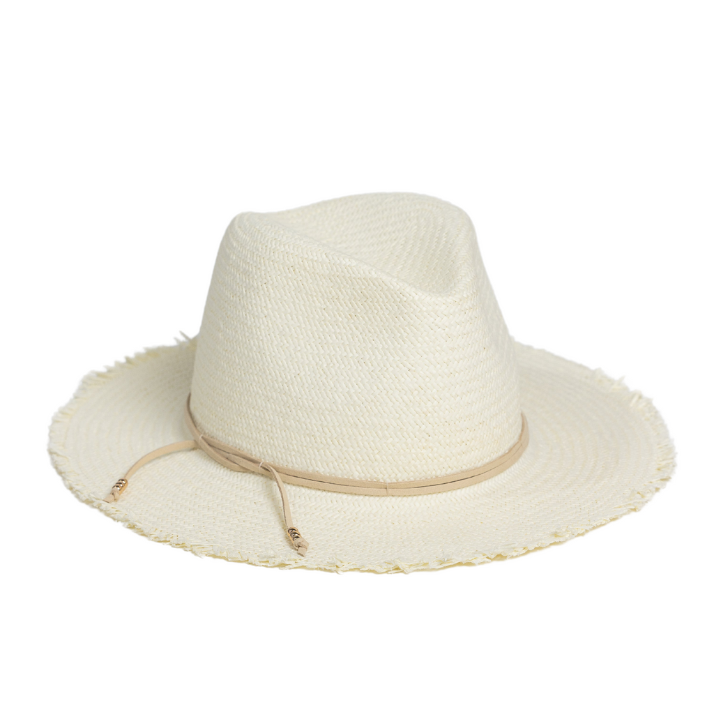 Classic Packable Travel Hat with Fringe- Bleach - The Well Appointed House