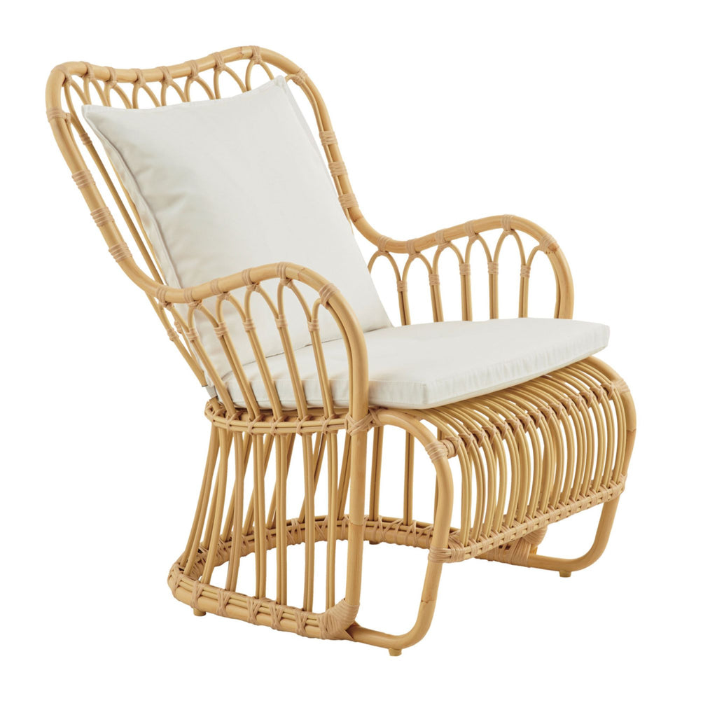 Danish Modern Natural Rattan Arm Chair With Optional Cushion- The Well Appointed House