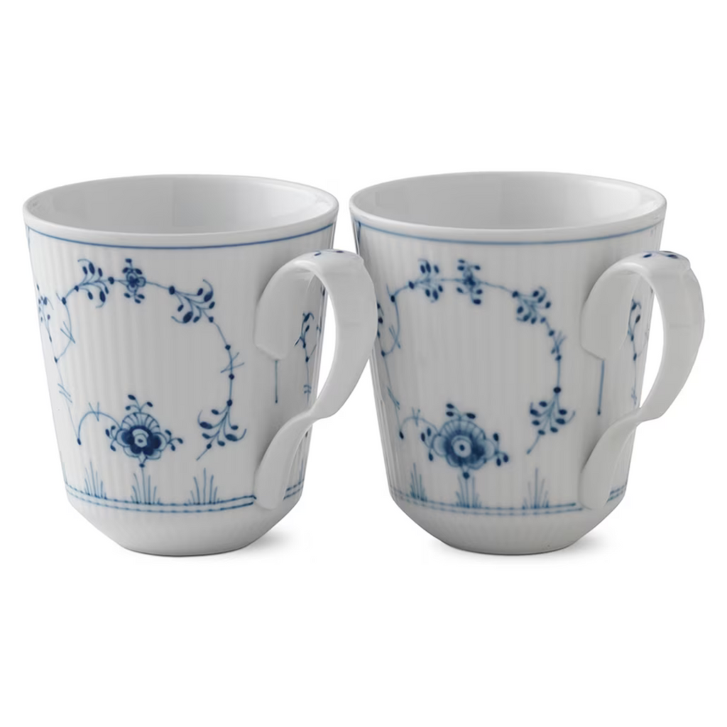 Blue Fluted Plain Mug 37CL, 2 Pieces - Well Appointed House