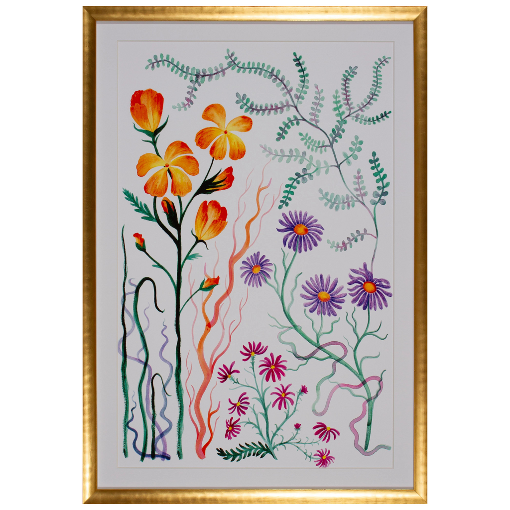 Garden Bloom Artwork in Gold Frame - The Well Appointed House