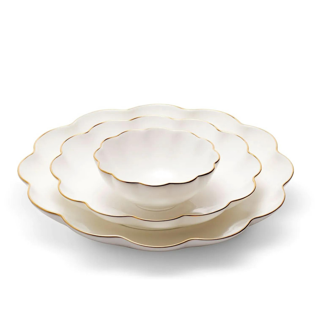 Scalloped Nesting Serving Dishes, Set of 3 - The Well Appointed House