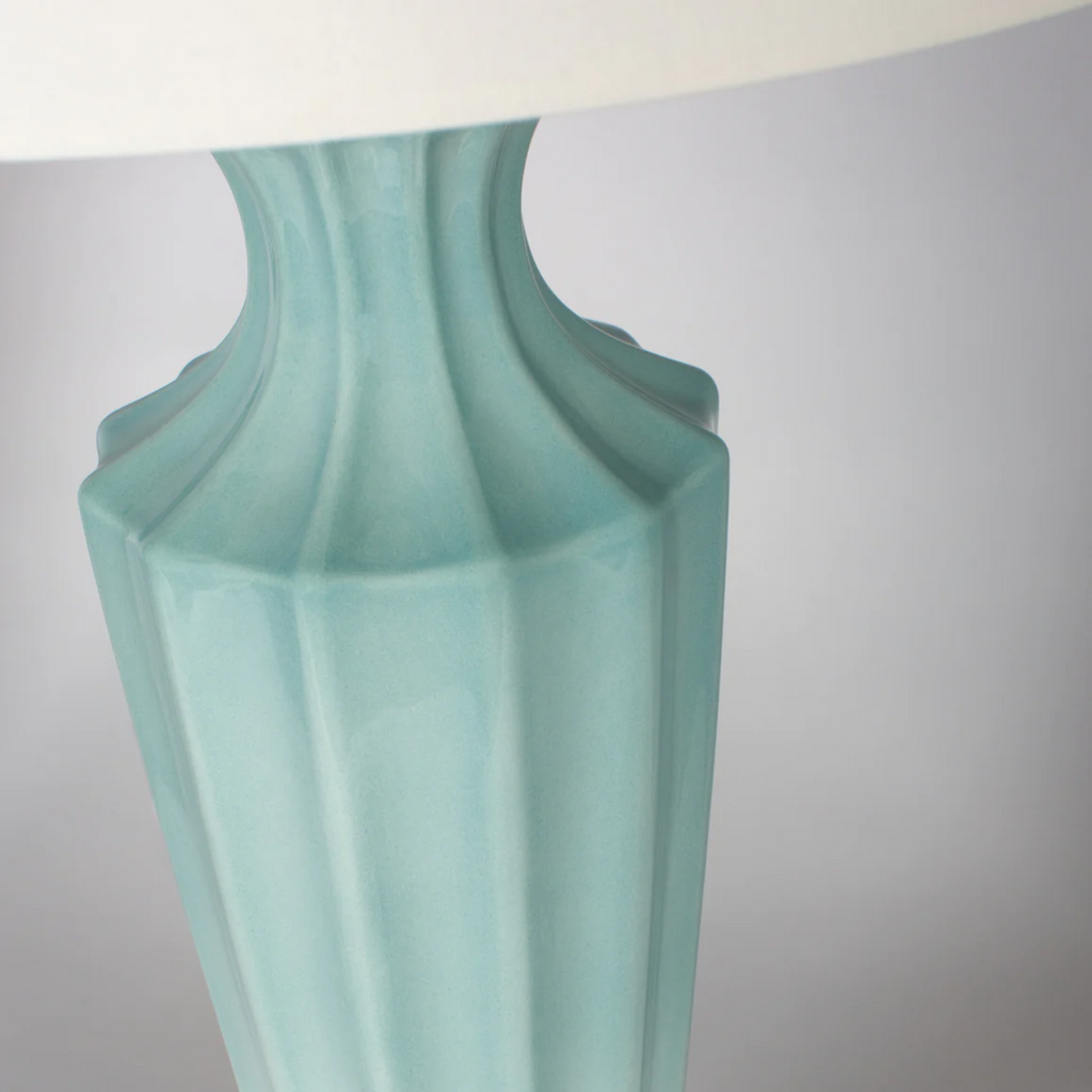 Victoria Blue Ceramic Table Lamp with Shade - The Well Appointed House