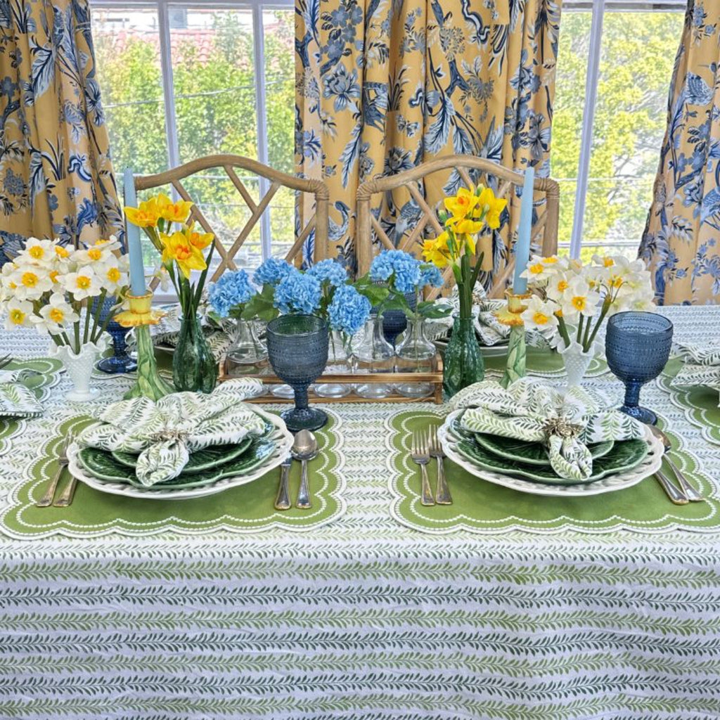 French Country Green Vines - Tablecloth - The Well Appointed House