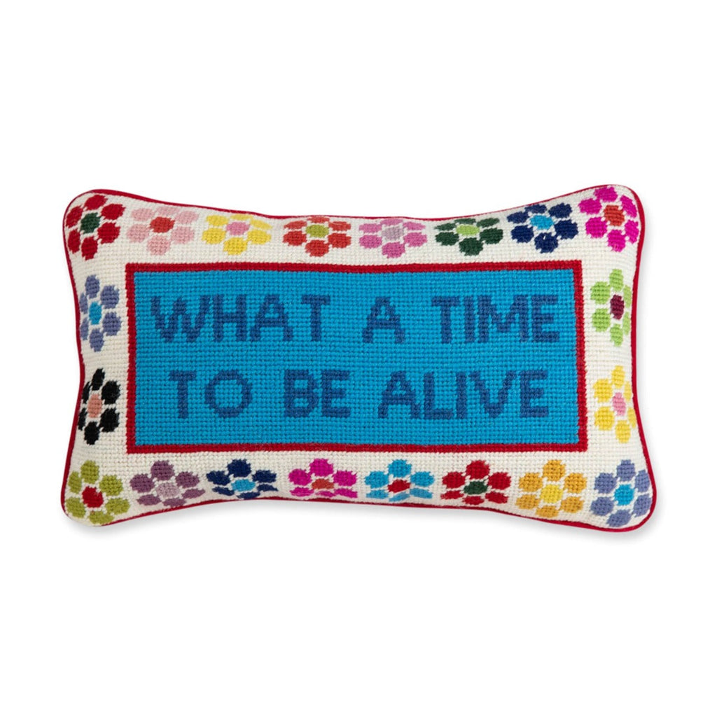 What a Time Needlepoint Pillow - The Well Appointed House