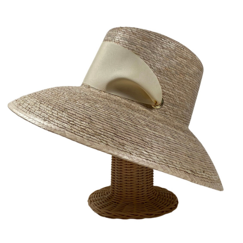 Wildflower Sun Hat - Ivory Wide & Short Grosgrain Ribbon - The Well Appointed House