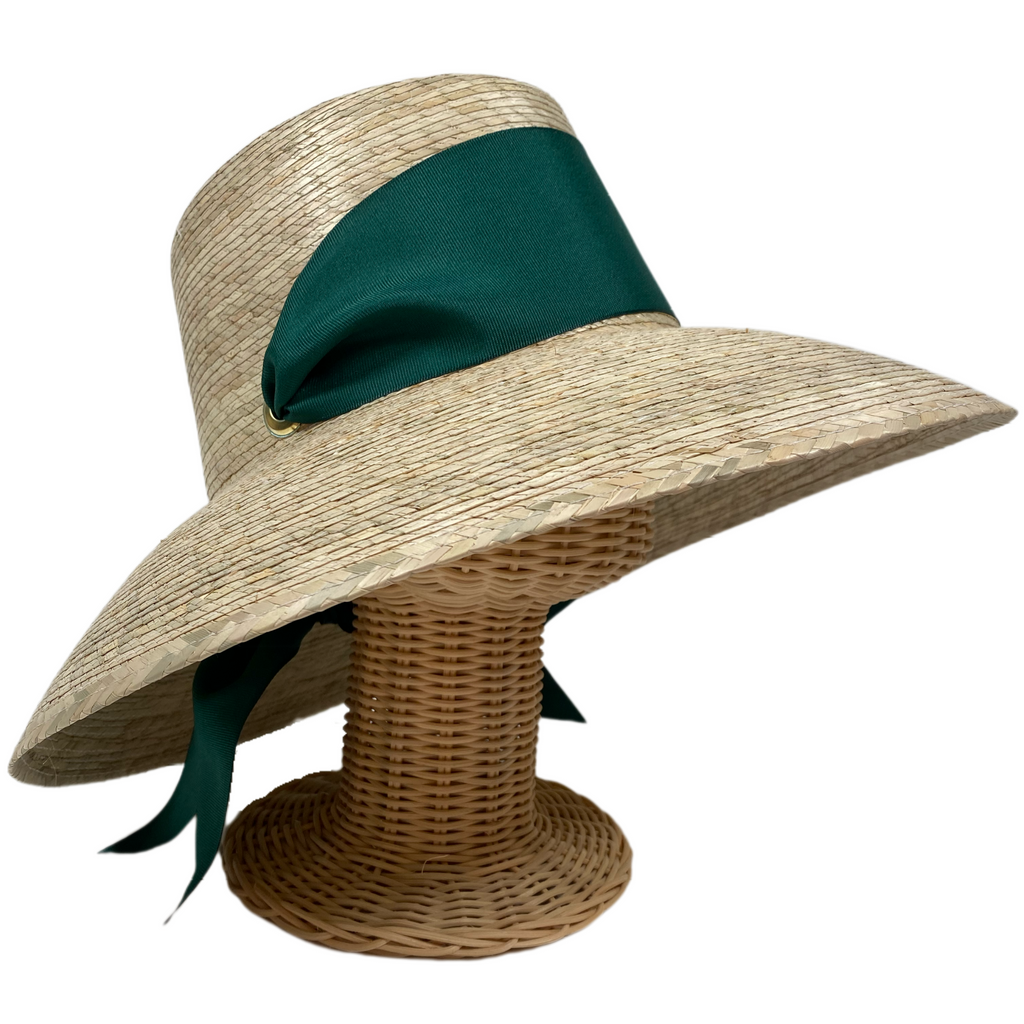 Wildflower Sun Hat - Masters Green Wide & Short Grosgrain Ribbon - The Well Appointed House