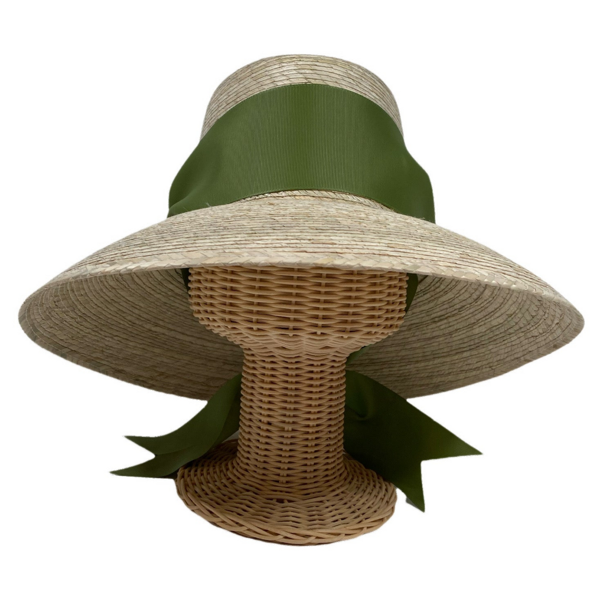 Straw Sun Hat with Green and Red Ribbon Trim Honeybloom Garden Hat with Green Ribbon | At Home main image 4