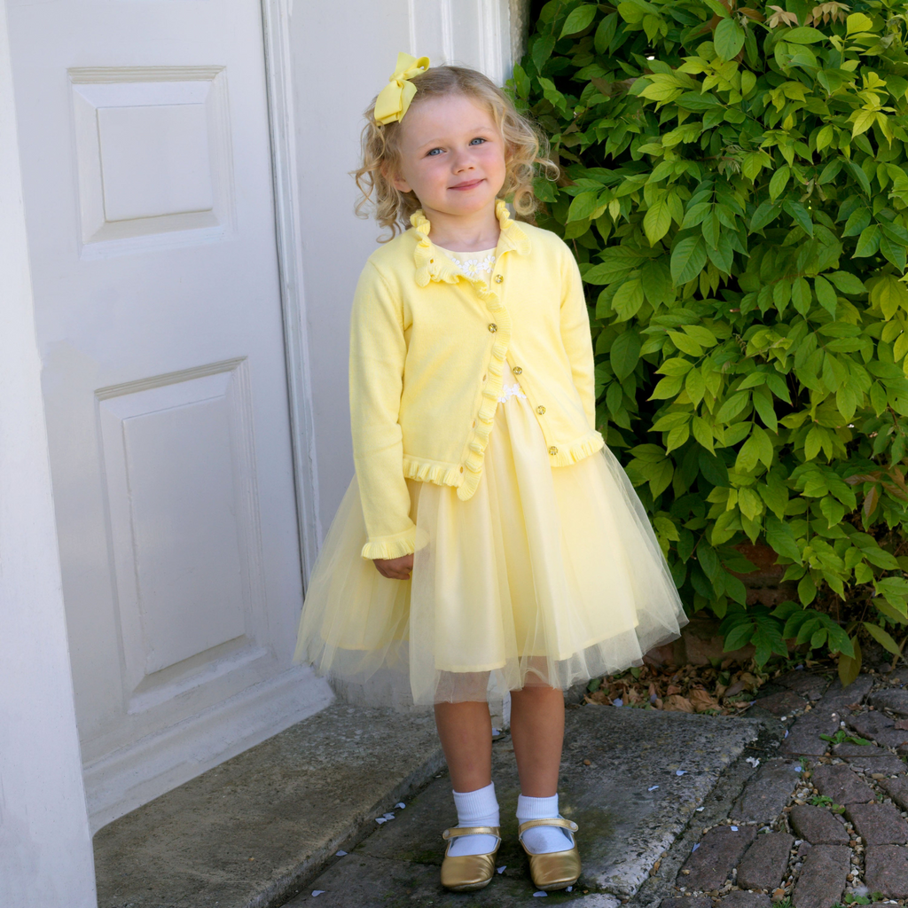 Yellow Frill Cardigan - The Well Appointed House