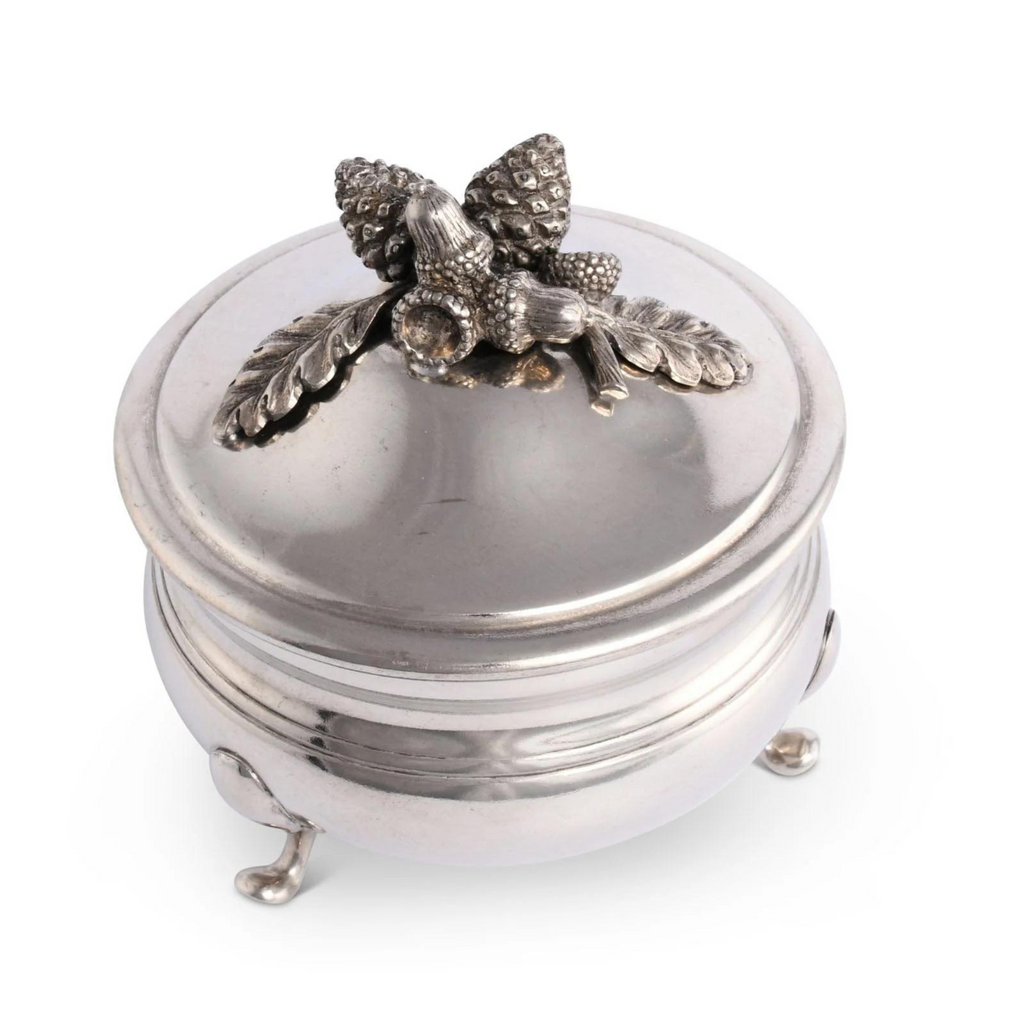Acorn Round Sauce Bowl In Pewter - The Well Appointed House
