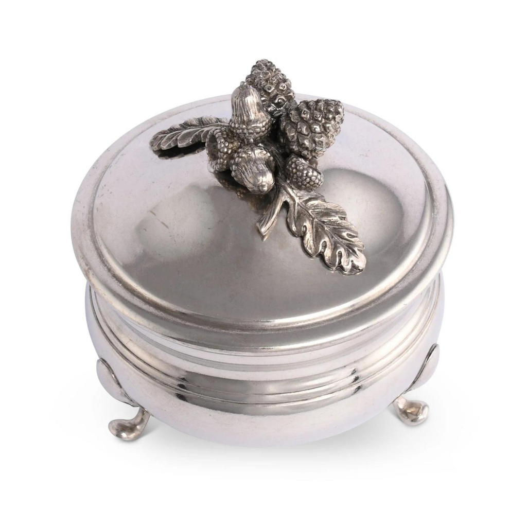Acorn Round Sauce Bowl In Pewter - The Well Appointed House