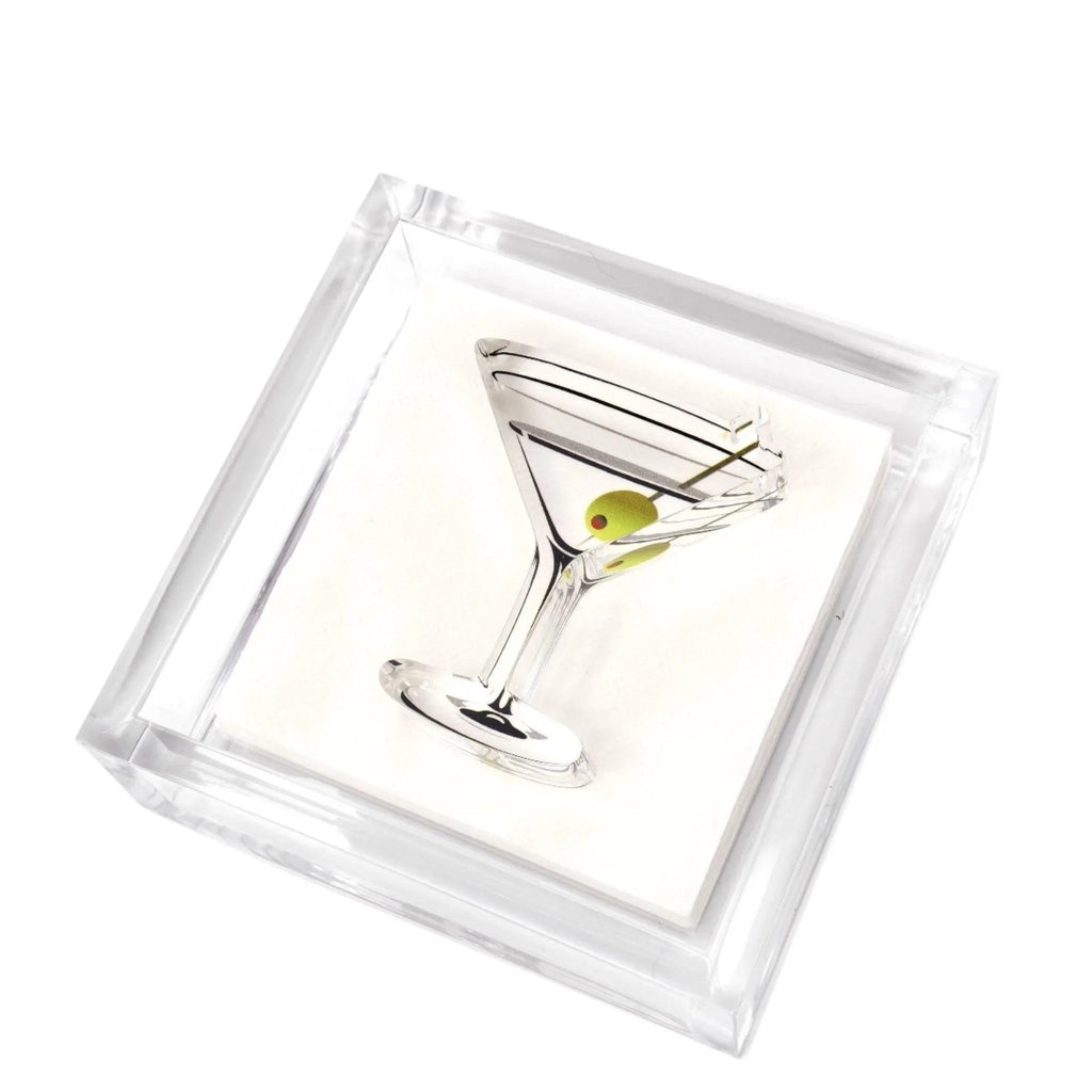 Acrylic Cocktail Napkin Holder with Martini Weight - Bar Tools & Accessories - The Well Appointed House