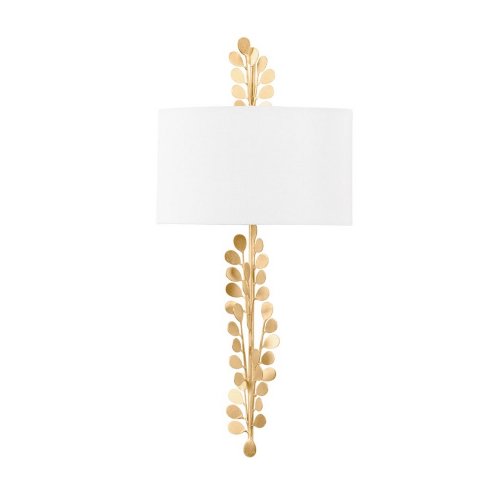Vintage Gold Leaf Adrienne Vining Botanical Wall Sconce - The Well Appointed House