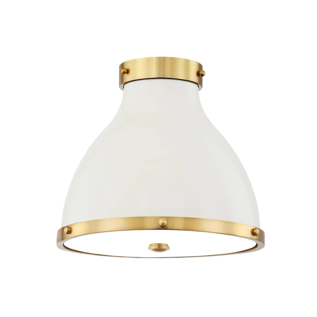 Aged Brass & Painted No. 3 White Flush Mount Ceiling Light - Flush Mounts - The Well Appointed House