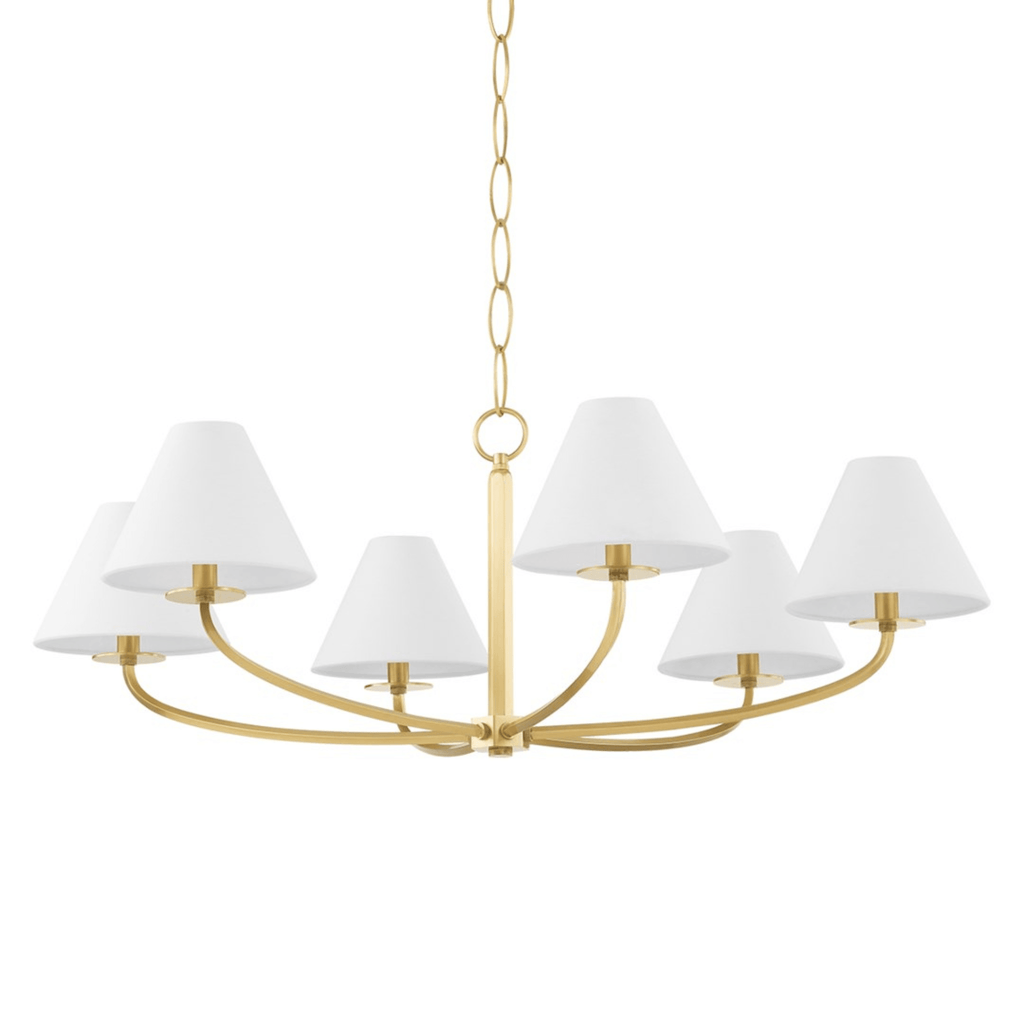 Aged Brass Stacey Chandelier - Available in Two Sizes - Chandeliers & Pendants - The Well Appointed House