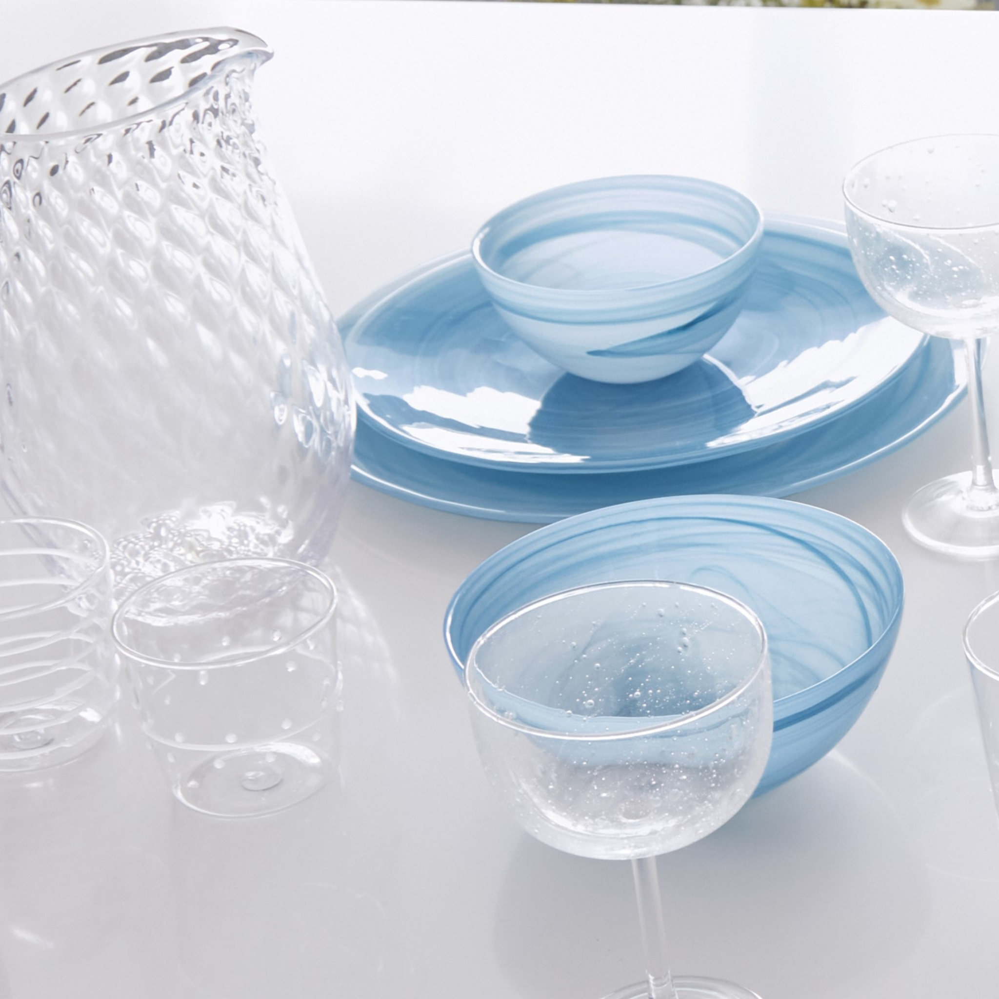 Alabaster Aqua Dinner Set – The Well Appointed House