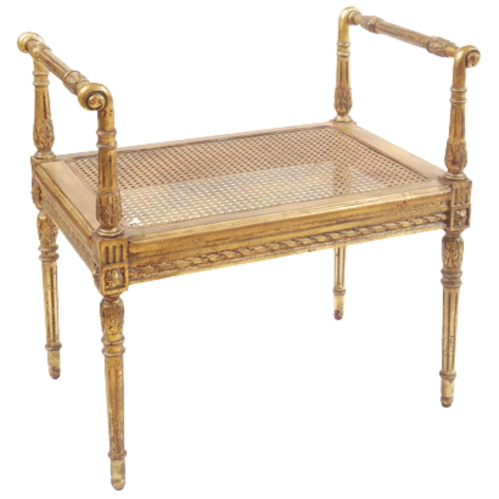Alina Gold Bench - Ottomans, Benches & Stools - The Well Appointed House