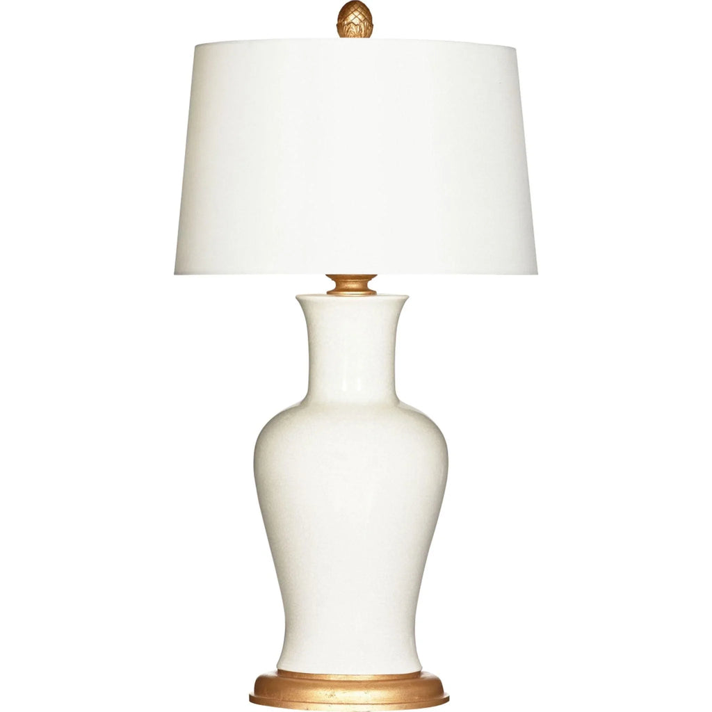 Amelie Blanc White Porcelain Table Lamp with Shade - Table Lamps - The Well Appointed House