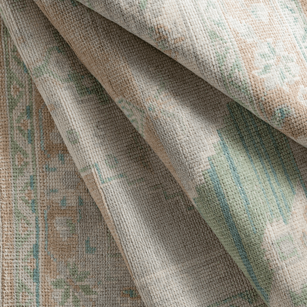 Anadolu Beige & Seafoam Wool Blend Area Rug - Available in a Variety of Sizes - Rugs - The Well Appointed House