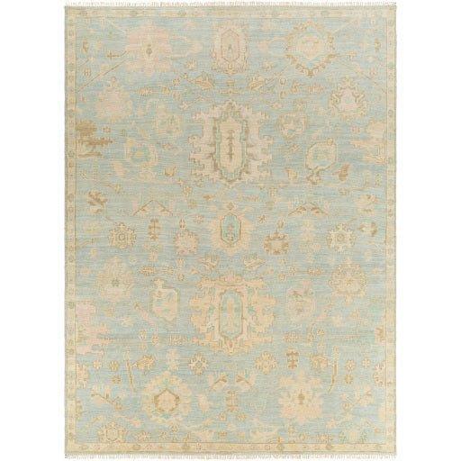 Antalya Pale Blue with Beige Accents Wool Rug, Available in a Variety of Sizes - Rugs - The Well Appointed House