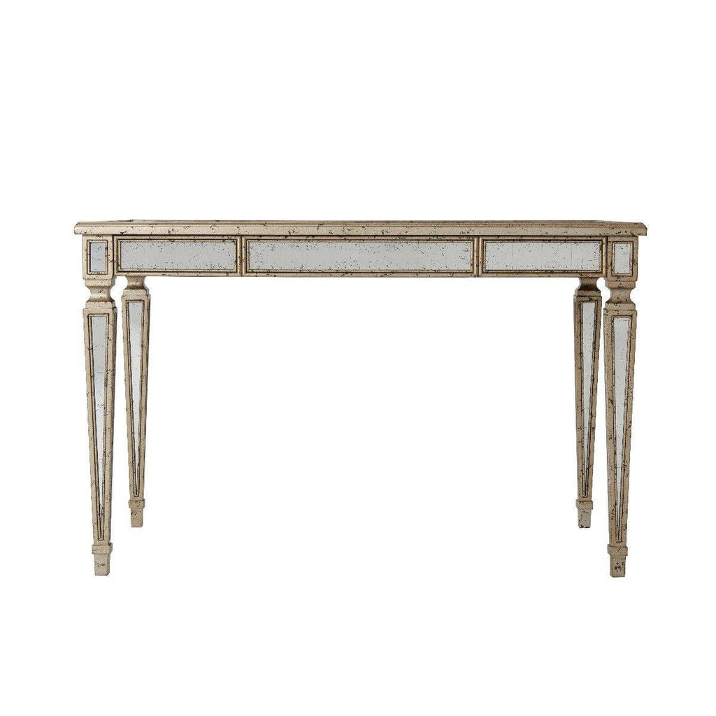 Antiqued Silver Leaf Starlight Writing Desk - Desks & Desk Chairs - The Well Appointed House