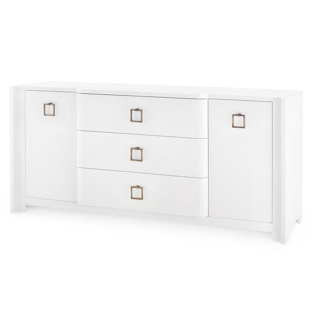Audrey Media Cabinet in Cream with Custom Pull Option - Dressers & Armoires - The Well Appointed House