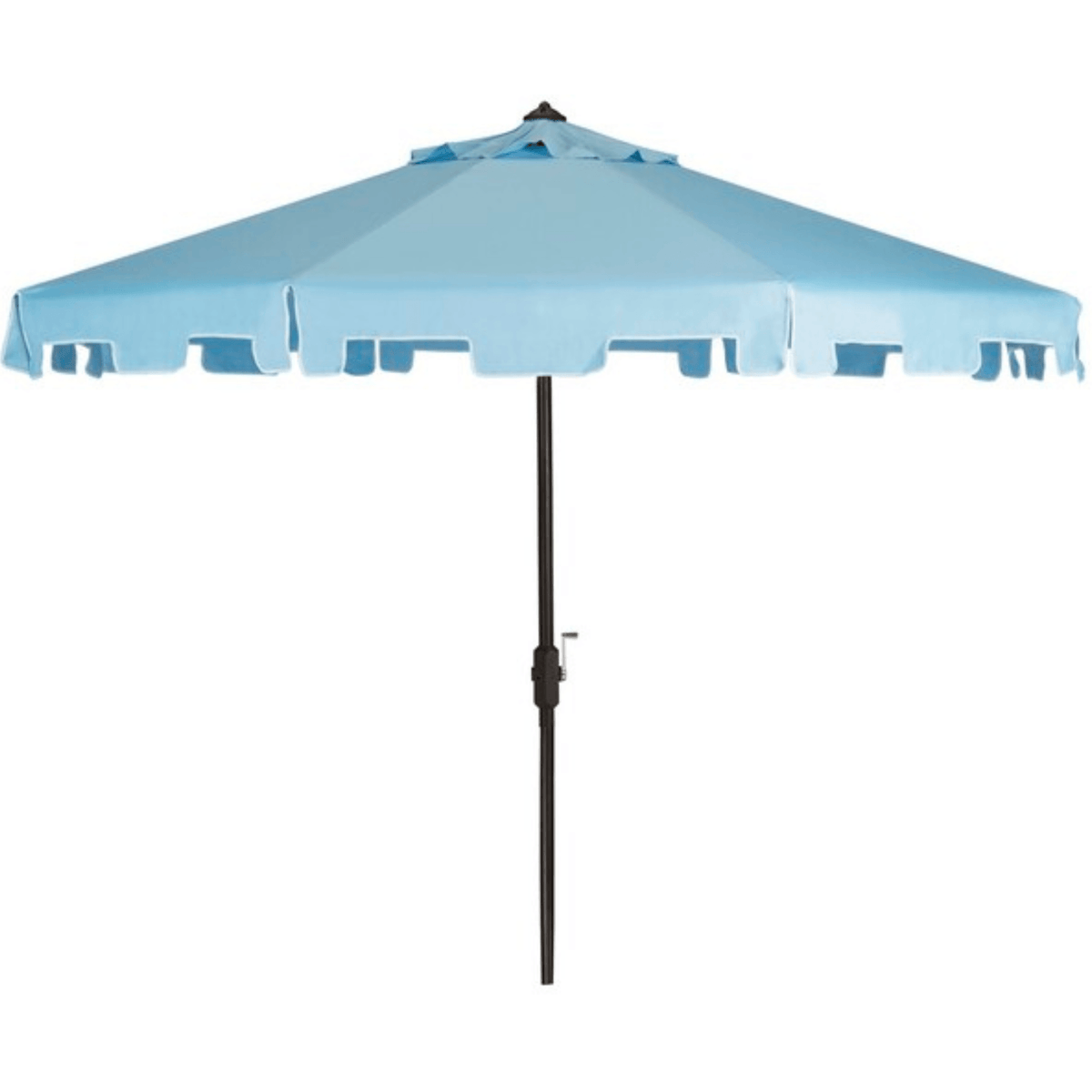 Baby Blue & White 9ft Double Top Market Umbrella The Well Appointed House