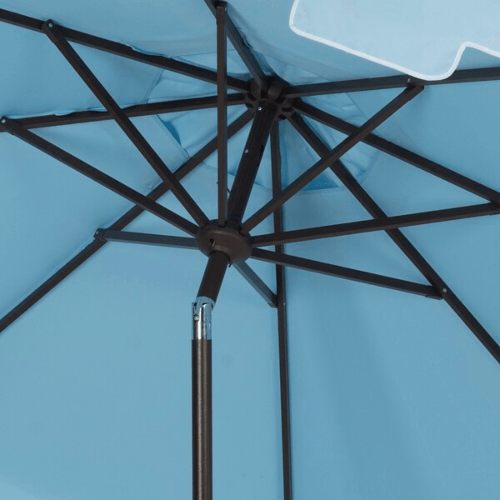 Baby Blue & White 9ft Double Top Market Umbrella - Outdoor Umbrellas - The Well Appointed House