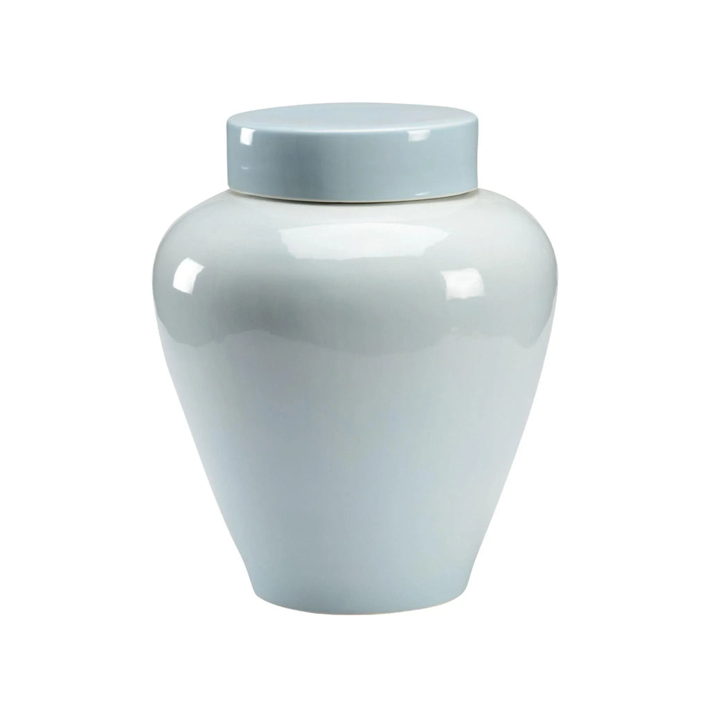 Baby Blue Glazed Porcelain Jar With Lid - Vases & Jars - The Well Appointed House