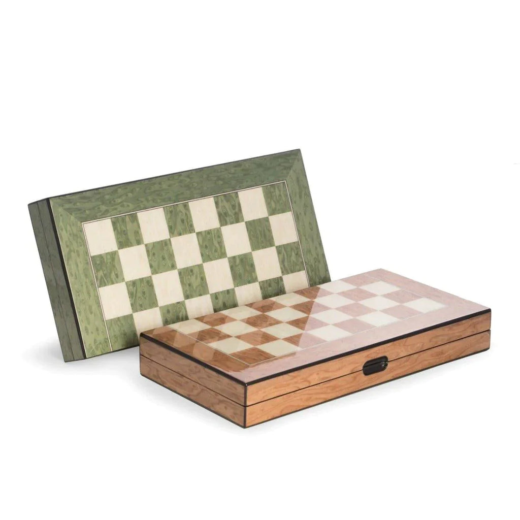 Backgammon & Chess Game Set in Green Lacquer - Games & Recreation - The Well Appointed House