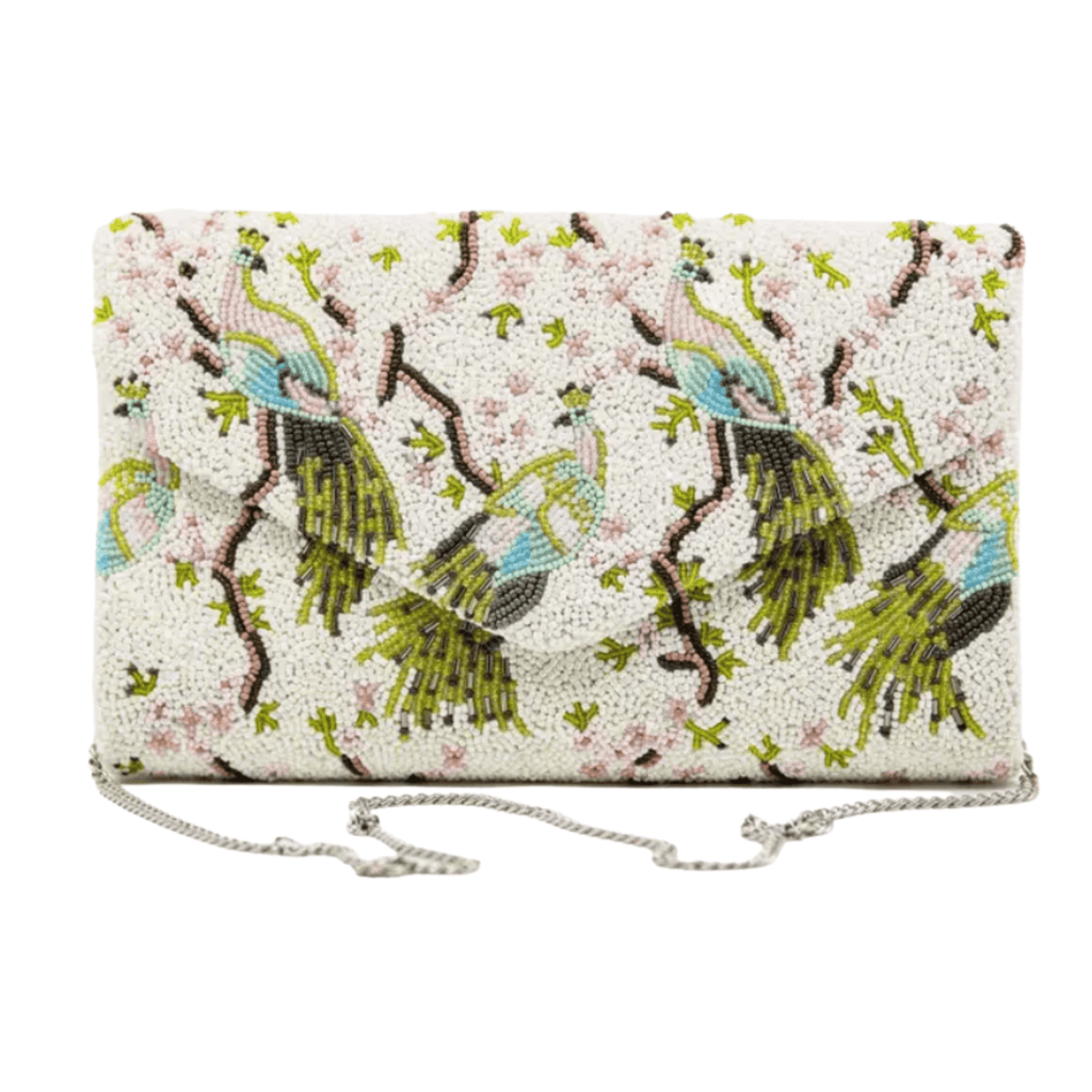 Beaded Peacock Envelope Handbag - Gifts for Her - The Well Appointed House