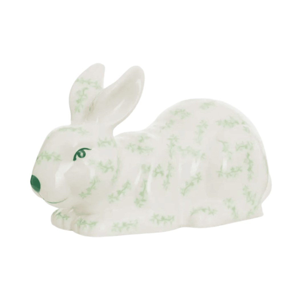 Beautiful Green & White Ceramic Mama Bunny- BARGAIN BASEMENT ITEM - Bargain Basement - The Well Appointed House