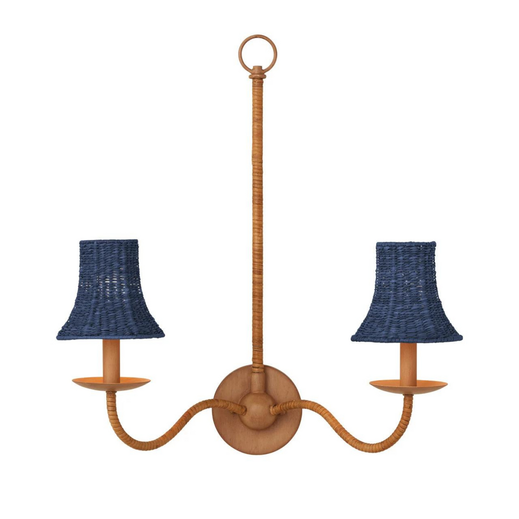 Bell Shape Chandelier Shade in Indigo Blue - The Well Appointed House 