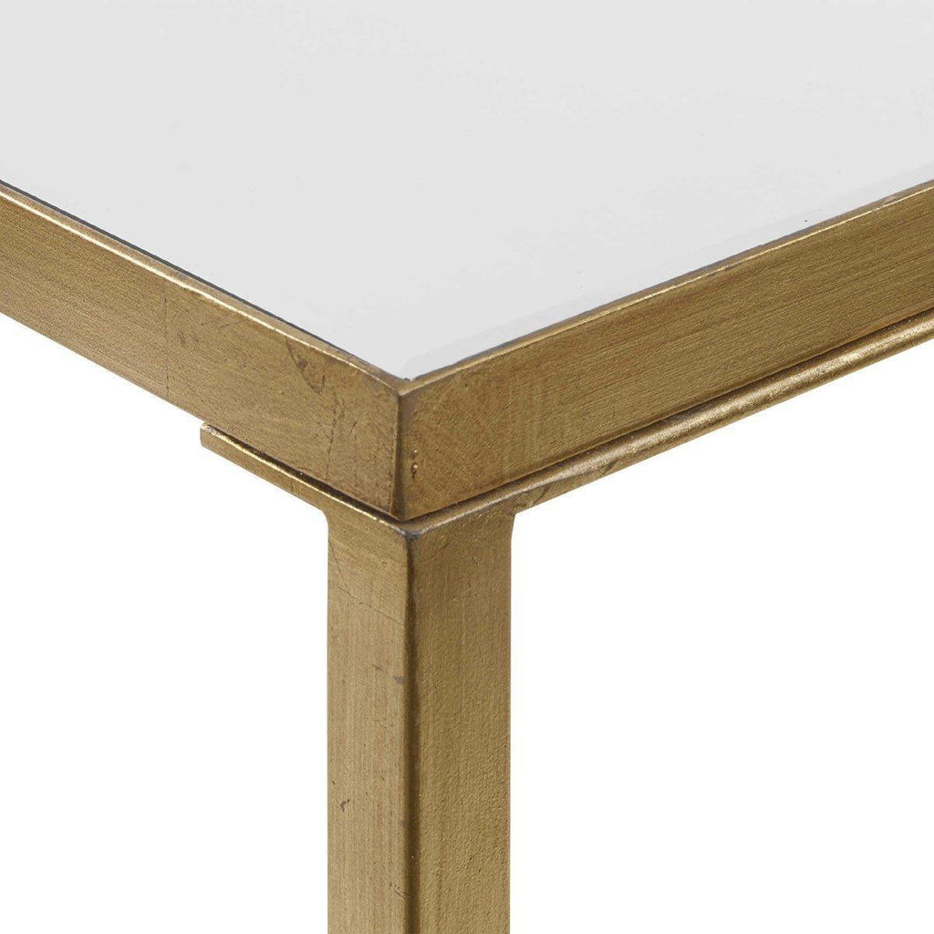 Beveled Mirrored Top Gold Leafed Console Table - Sideboards & Consoles - The Well Appointed House