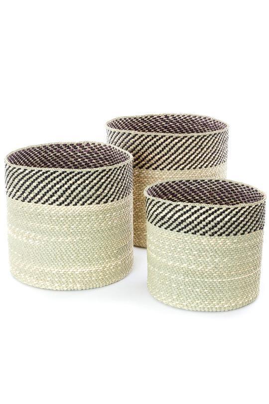 Black and Natural Kupanda Iringa African Baskets - 3 Sizes Available - Baskets & Bins - The Well Appointed House