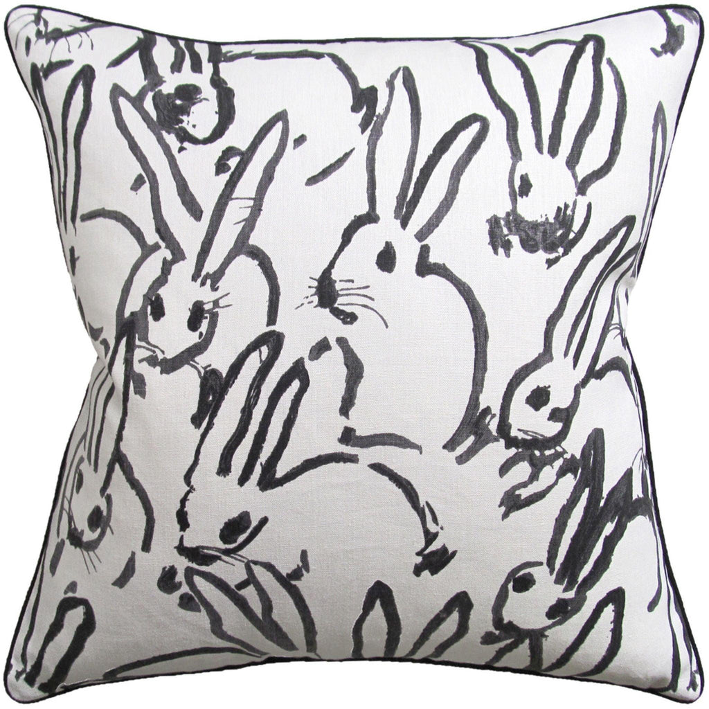 Black Bunny Design Decorative Square Throw Pillow - Pillows - The Well Appointed House