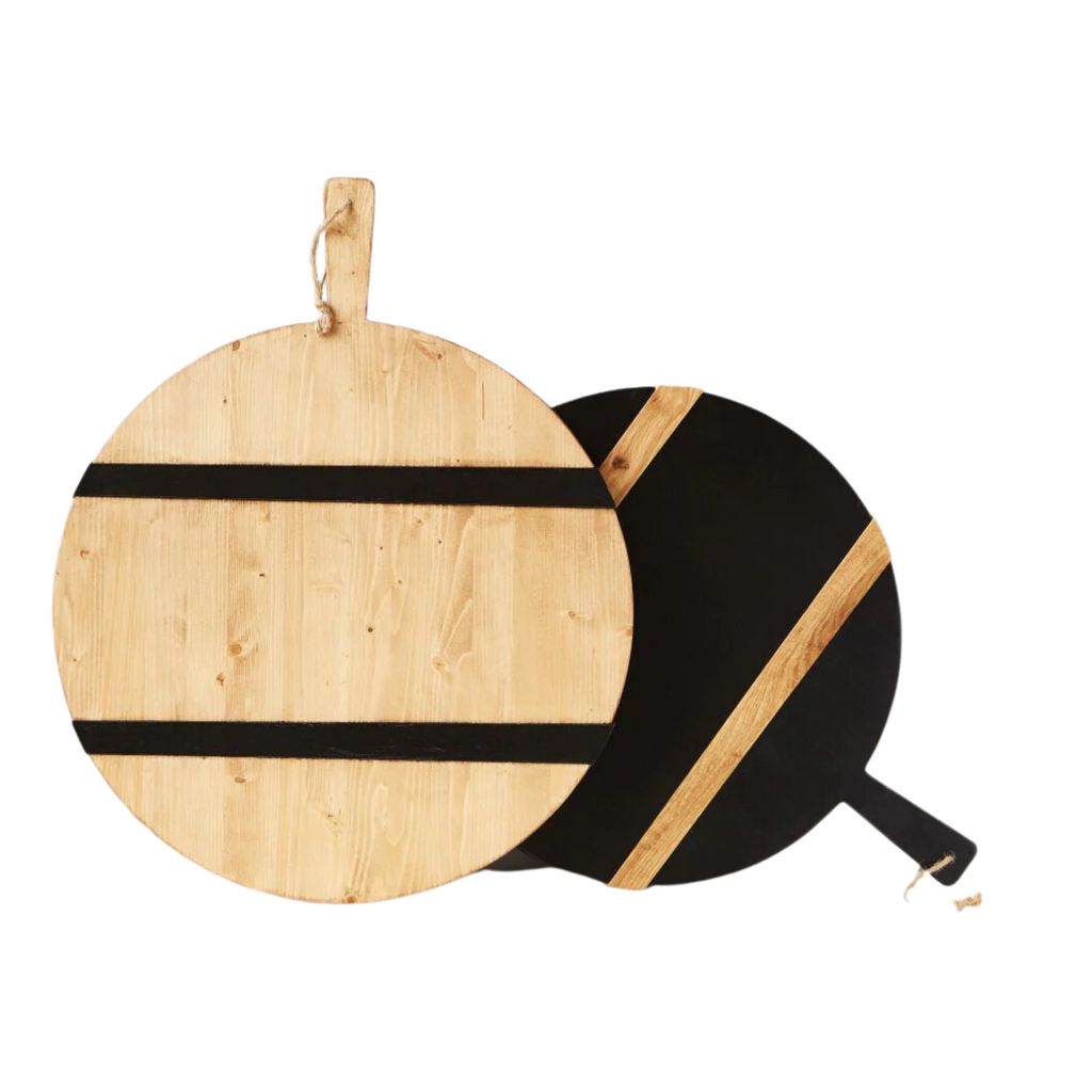 Large Round Natural & Black Mod Charcuterie Board - The Well Appointed House