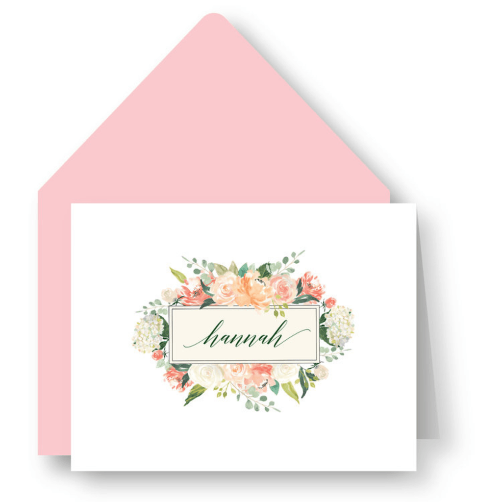 Blossom Bouquet Personalized Folded Notes - D42 - CR16 - Stationery - The Well Appointed House