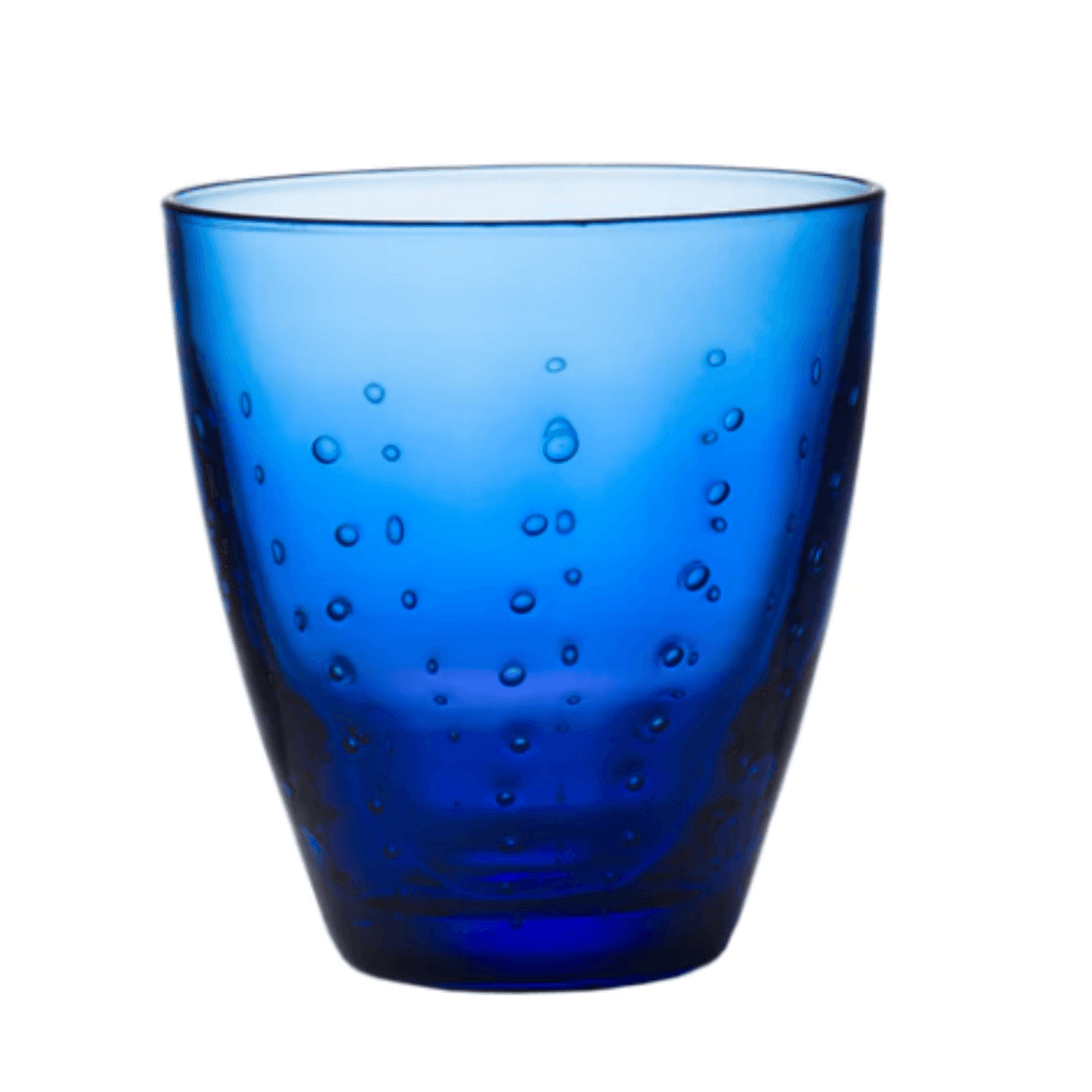 Blown Glass Blue Double Old Fashioned - Drinkware - The Well Appointed House