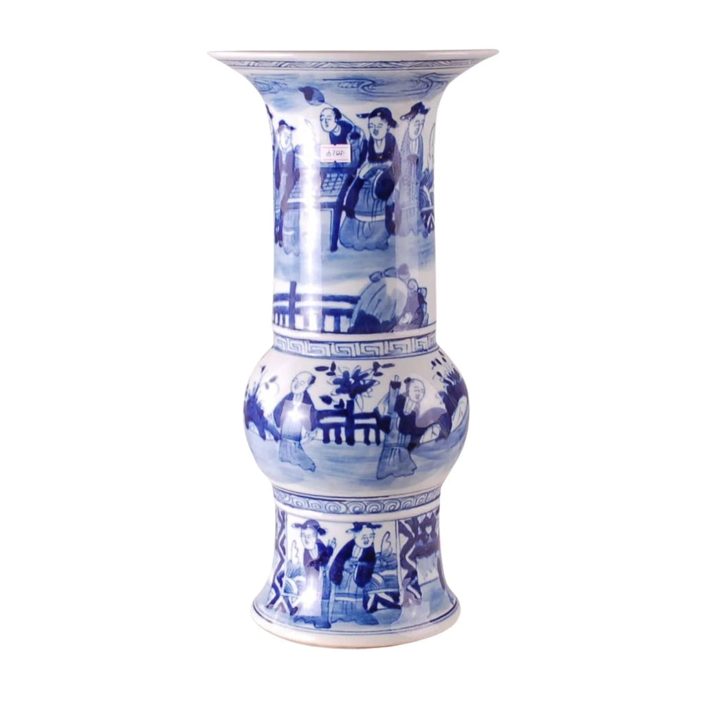 Blue & White Beaker Porcelain Vase - Vases & Jars - The Well Appointed House