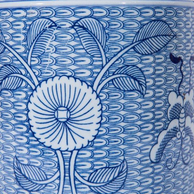 Blue and White Butterfly Porcelain Tea Leaf Jar - Vases & Jars - The Well Appointed House