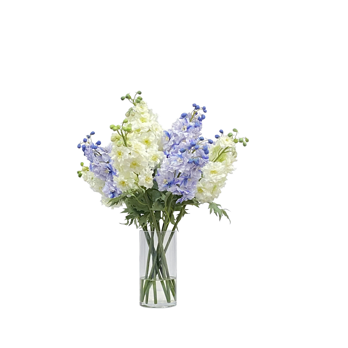 Blue and White Delphinium in Tall Vase 28" – The Well Appointed House